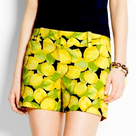 Ann Taylor Pants - Ann Taylor Navy Lemon Print Shorts